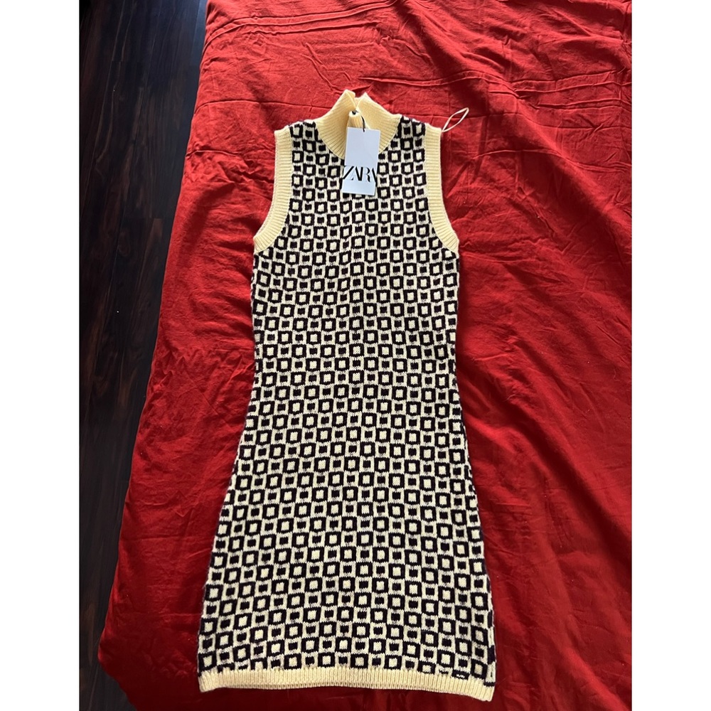 ZARA knit dress with matching cardigan